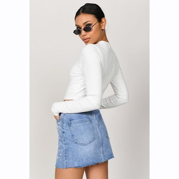 VIP Dresses & Skirts - Women’s VIP Jeans Denim Skirt With Pearls Small!